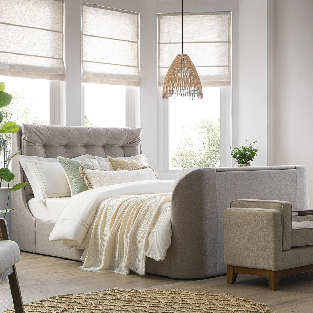 Double size TV bed in a bedroom