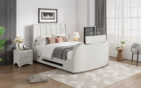 Solace Ottoman TV Bed in Cream Velvet — view 3 – image 3 of 7
