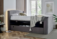 Essence Ottoman Storage TV Bed in Grey Velvet - Superking — view 2 – image 2 of 11