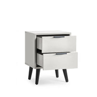 Modern 2 Drawer Bedside Table Cabinet in Silk Grey with Soft Close Drawers — view 4 – image 4 of 5