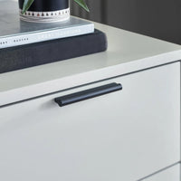 Modern 2 Drawer Bedside Table Cabinet in Silk Grey with Soft Close Drawers — view 5 – image 5 of 5