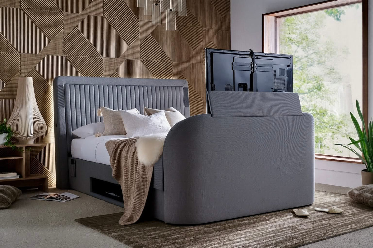 Immerse 5.1 Surround Sound Ottoman TV Bed in Carbon Grey — view 3