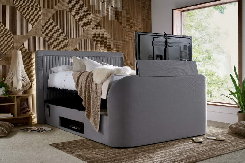 Immerse 5.1 Surround Sound Ottoman TV Bed in Carbon Grey — view 2