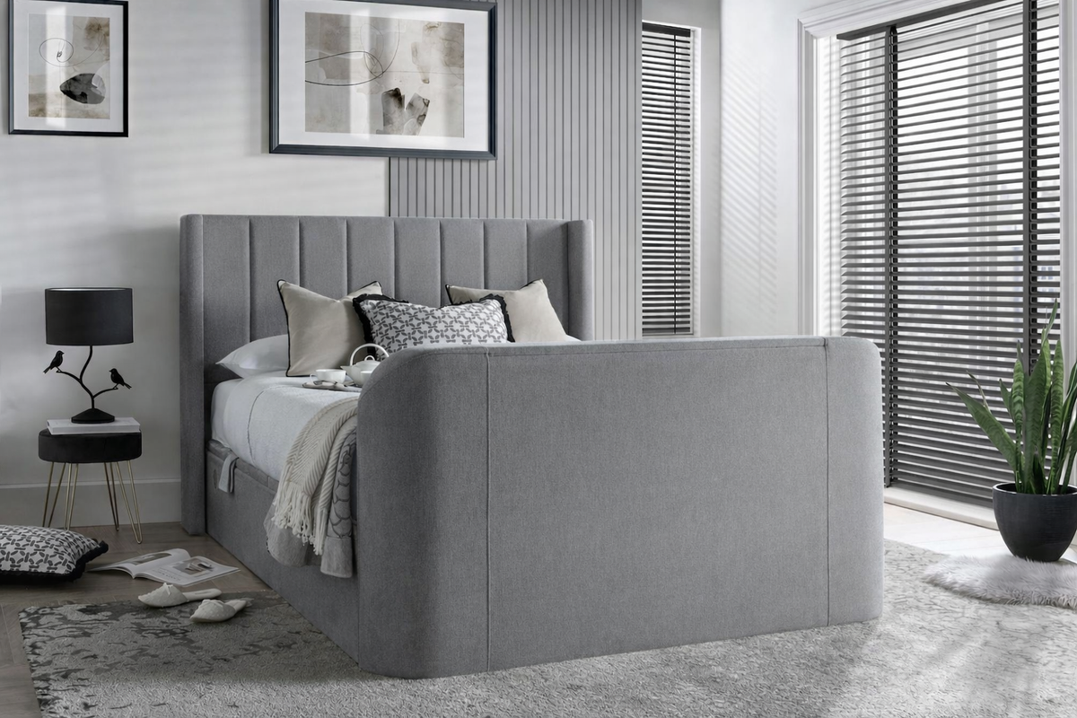 Atom II Ottoman Storage TV Bed in Luxury Grey — view 2