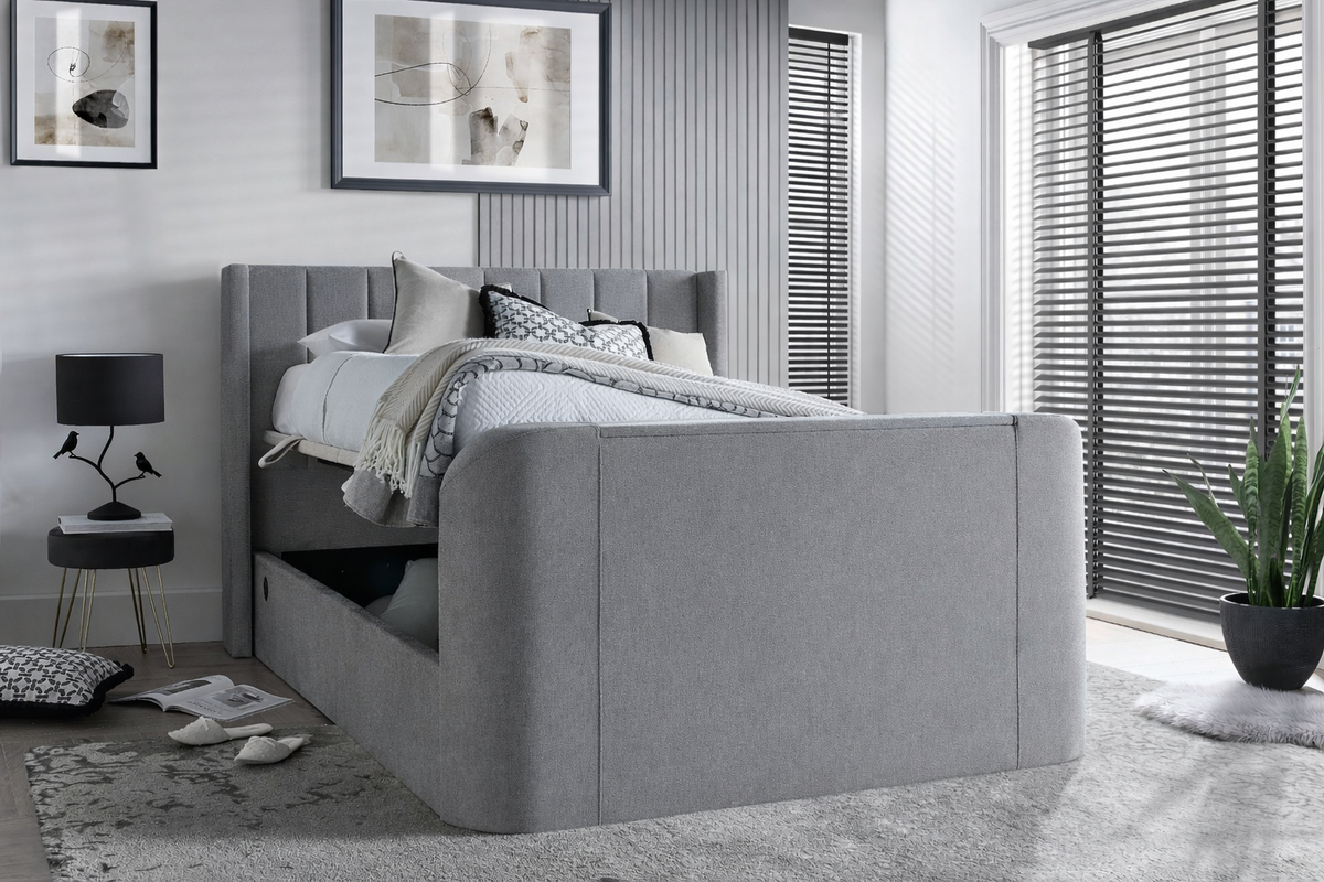 Atom II Ottoman Storage TV Bed in Luxury Grey — view 4