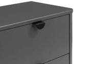 Grey Wooden 2 Drawer Bedside Table Modern Retro Style — view 6 – image 6 of 7
