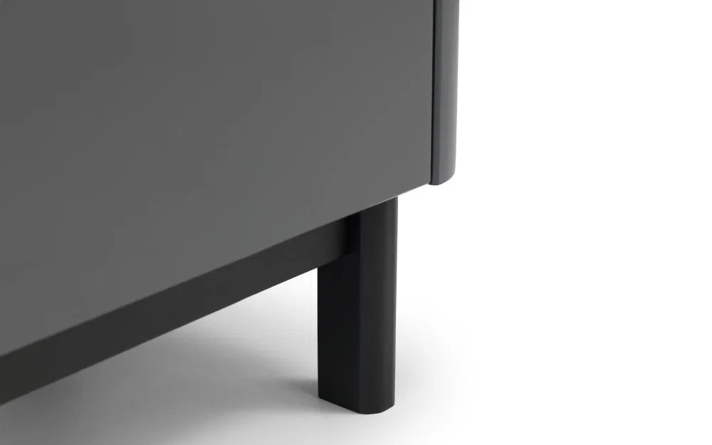 Grey Wooden 2 Drawer Bedside Table Modern Retro Style — view 7