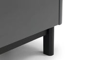 Grey Wooden 2 Drawer Bedside Table Modern Retro Style — view 7 – image 7 of 7