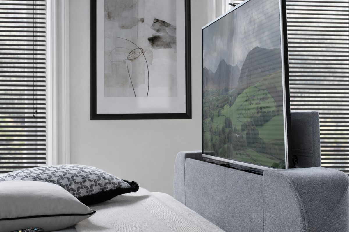 Atom II Ottoman Storage TV Bed in Luxury Grey — view 6