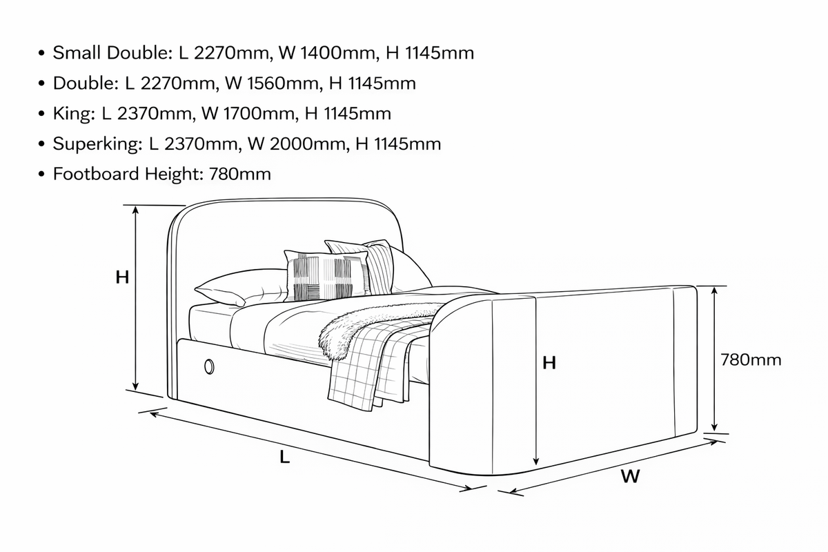 Arla Ottoman TV Bed in Luxury Cream — view 7