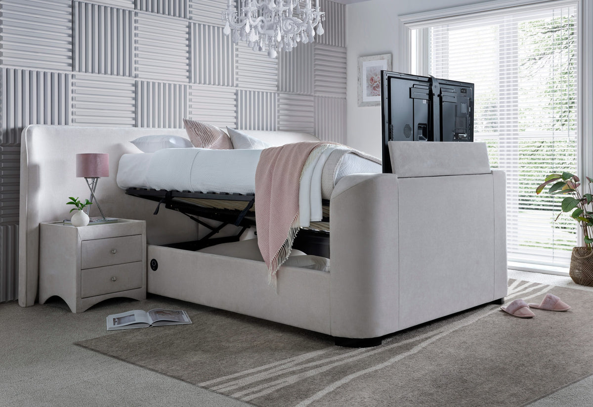 Condor Ottoman TV Bed in Luxury Cream — view 5