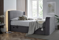 Essence Ottoman Storage TV Bed in Grey Velvet - Superking — view 5 – image 5 of 11