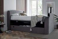 Essence Ottoman Storage TV Bed in Grey Velvet - Superking — view 8 – image 8 of 11