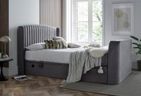 Essence Ottoman Storage TV Bed in Grey Velvet - Superking — view 7 – image 7 of 11