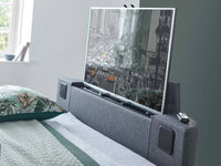Eston 2.1 Ottoman TV Bed in Grey Fabric Built in Speakers & 43" TV Capacity — view 4 – image 4 of 7
