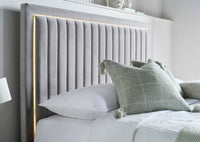 Lumas Ottoman TV Bed with Surround LED in Plush Grey — view 7 – image 7 of 9