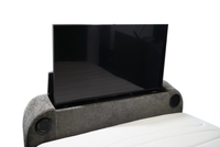 Annecy Double TV Bed With Ottoman Storage 2.1 Sound & 43" TV Capacity in Grey Fabric — view 6 – image 6 of 7