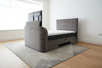 Annecy Double TV Bed With Ottoman Storage 2.1 Sound & 43" TV Capacity in Grey Fabric — view 5 – image 5 of 7