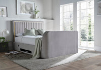 Lumas Ottoman TV Bed with Surround LED in Plush Grey – image 1 of 9