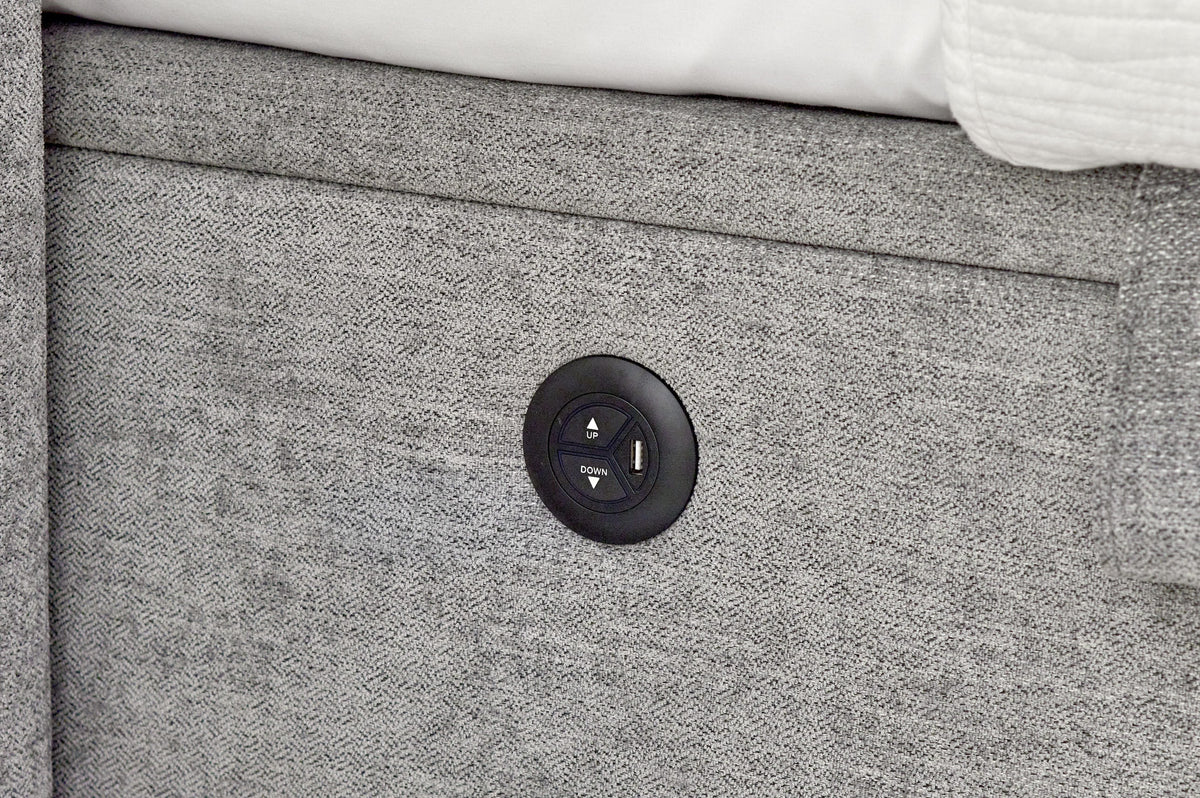 Essence Ottoman Storage TV Bed in Grey Fabric — view 9