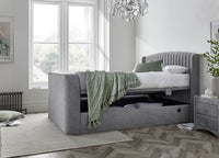 Essence Ottoman Storage TV Bed in Grey Fabric — view 4 – image 4 of 10
