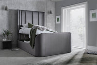 Salisbury Ottoman TV Bed in Grey Velvet — view 4 – image 3 of 10