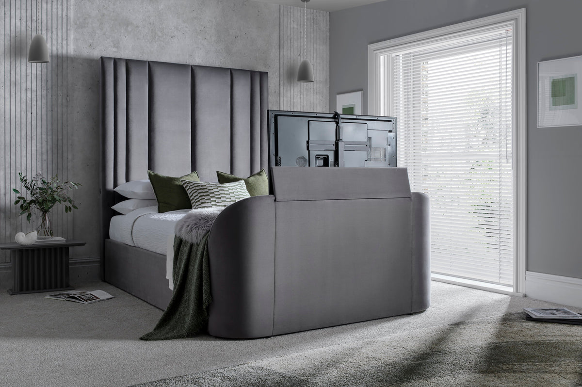 Salisbury Ottoman TV Bed in Grey Velvet — view 3