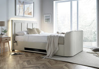 Harlem II Light Stone Fabric Ottoman TV Bed — view 6 – image 6 of 7