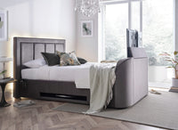 Harlem Grey Velvet Ottoman TV Bed — view 6 – image 6 of 9