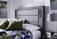 Merlin Gaming TV Bed - two tone Grey PU - 5.1 Surround - Ottoman Storage — view 8 – image 7 of 12