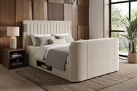 Chelmsford 5.1 Surround Sound TV Bed in Soft Cream — view 2 – image 2 of 3