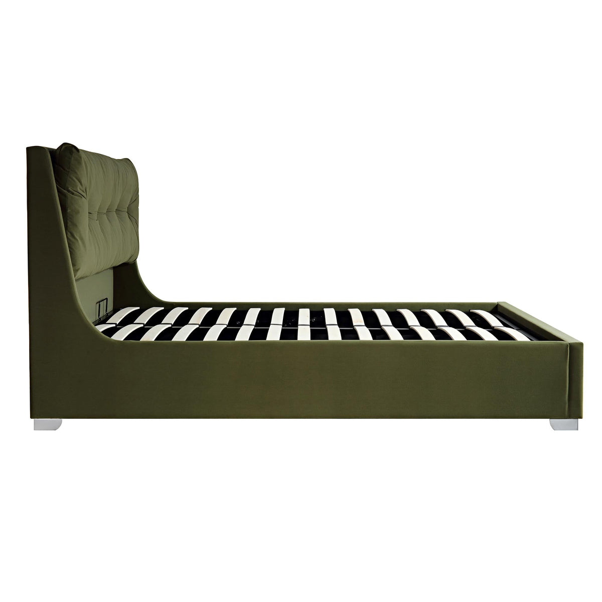 Hadley Ottoman Storage Bed in Moss Green Velvet