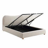 Egerie Curved Headboard Ottoman Storage Bed in Beige Boucle – image 7 of 67
