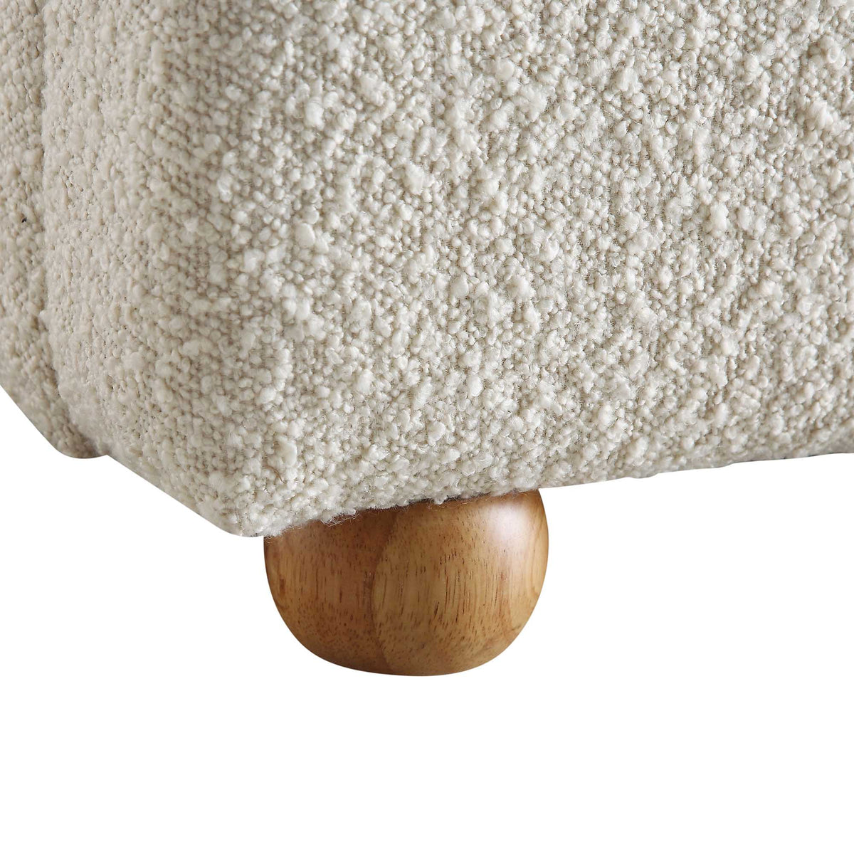 Egerie Curved Headboard Ottoman Storage Bed in Beige Boucle