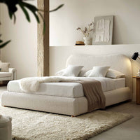 Egerie Curved Headboard Ottoman Storage Bed in Beige Boucle – image 1 of 67