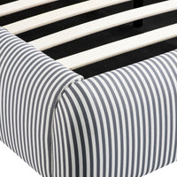 Egerie Curved Headboard Ottoman Storage Bed in Slate Blue Striped Fabric – image 66 of 67