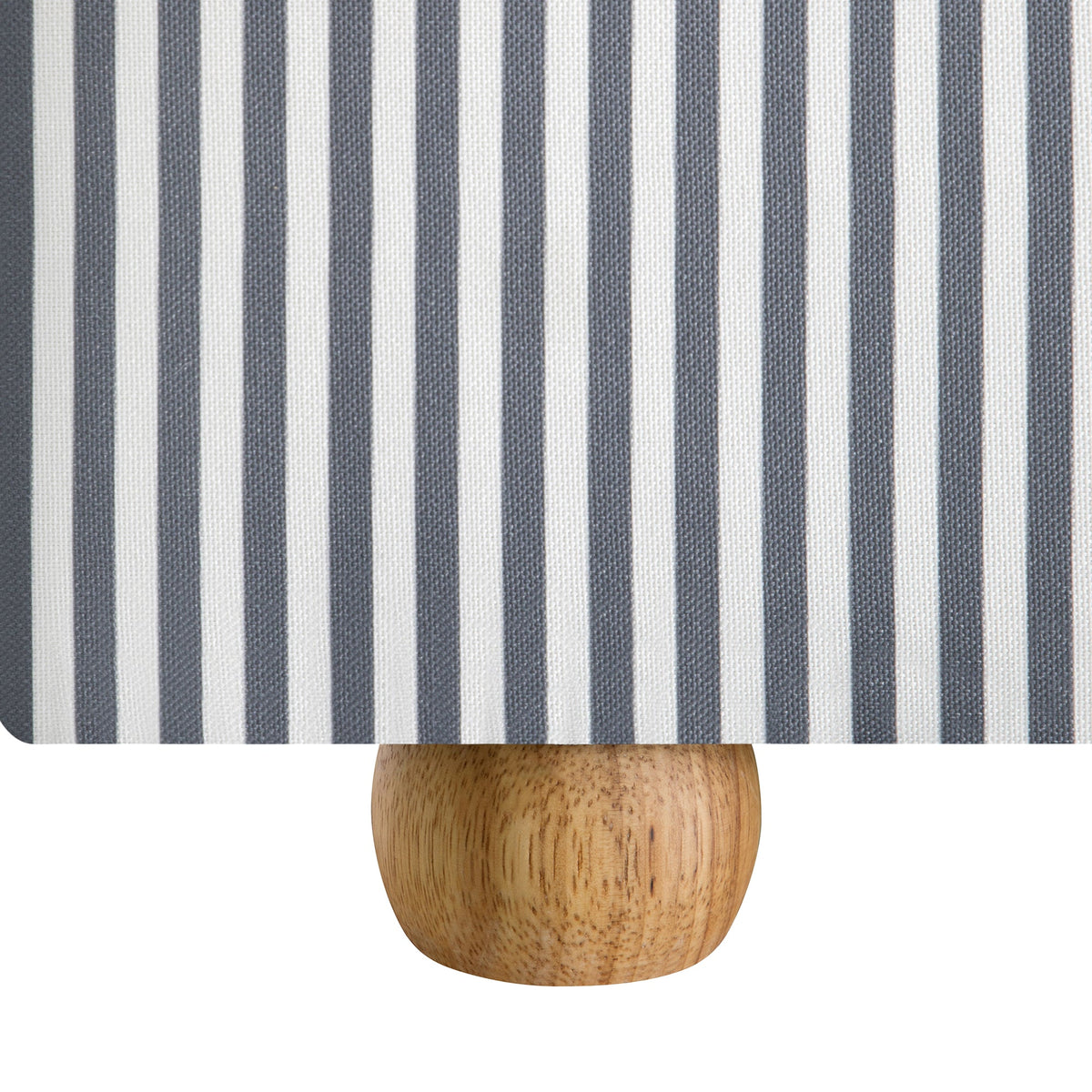Egerie Curved Headboard Ottoman Storage Bed in Slate Blue Striped Fabric