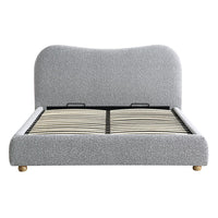 Egerie Curved Headboard Ottoman Storage Bed in Mist Grey Boucle – image 38 of 67