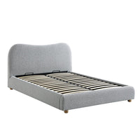 Egerie Curved Headboard Ottoman Storage Bed in Mist Grey Boucle – image 39 of 67