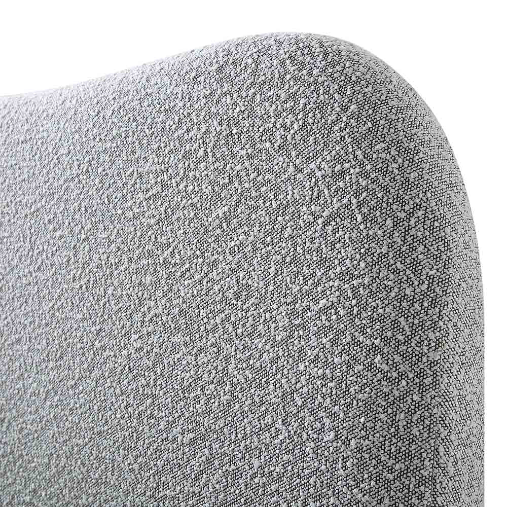Egerie Curved Headboard Ottoman Storage Bed in Mist Grey Boucle