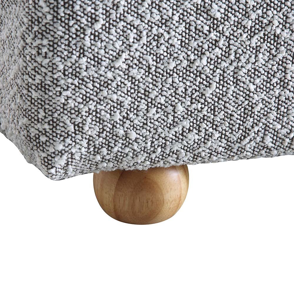 Egerie Curved Headboard Ottoman Storage Bed in Mist Grey Boucle