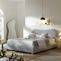 Egerie Curved Headboard Ottoman Storage Bed in Mist Grey Boucle – image 35 of 67