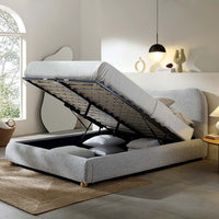 Egerie Curved Headboard Ottoman Storage Bed in Mist Grey Boucle – image 37 of 67
