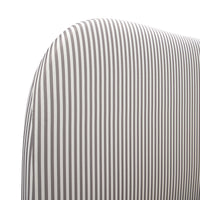 Egerie Curved Headboard Ottoman Storage Bed in Light Taupe Striped Fabric – image 30 of 67