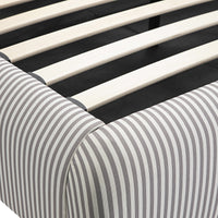 Egerie Curved Headboard Ottoman Storage Bed in Light Taupe Striped Fabric – image 31 of 67