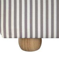 Egerie Curved Headboard Ottoman Storage Bed in Light Taupe Striped Fabric – image 33 of 67