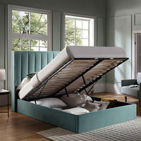 Wilton Ottoman Storage Bed in Seafoam Blue Velvet – image 34 of 75