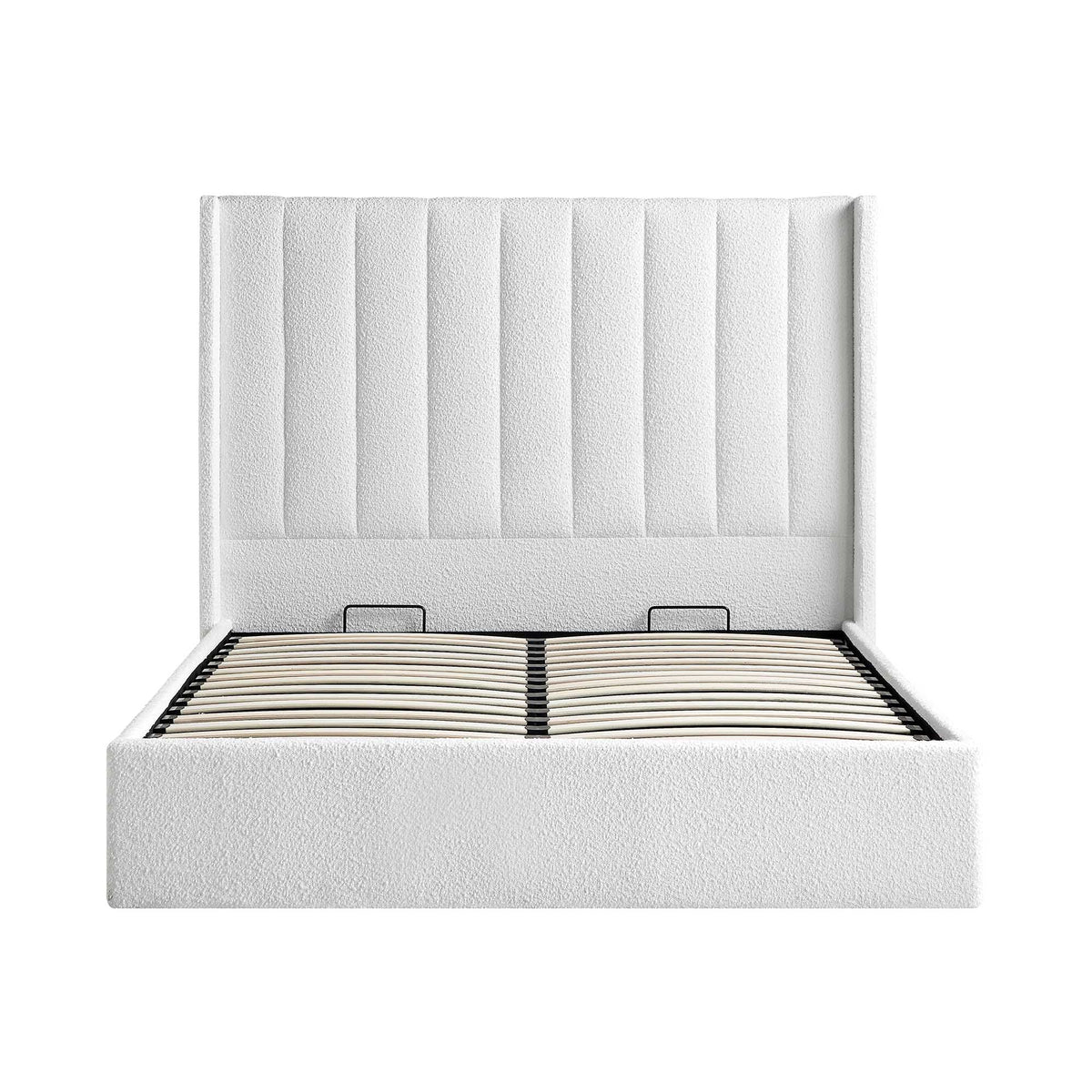 Wilton Ottoman Storage Bed in White Boucle