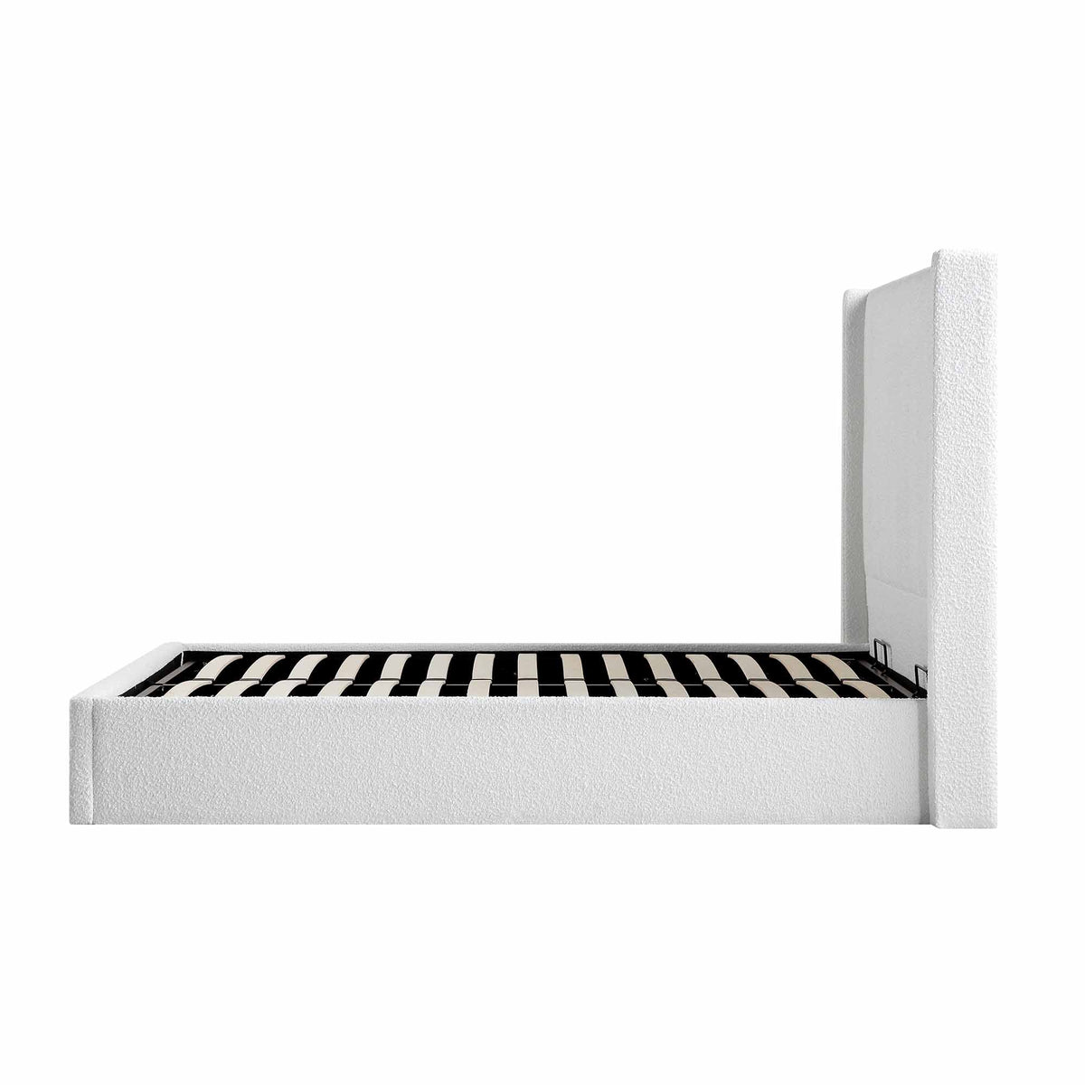 Wilton Ottoman Storage Bed in White Boucle