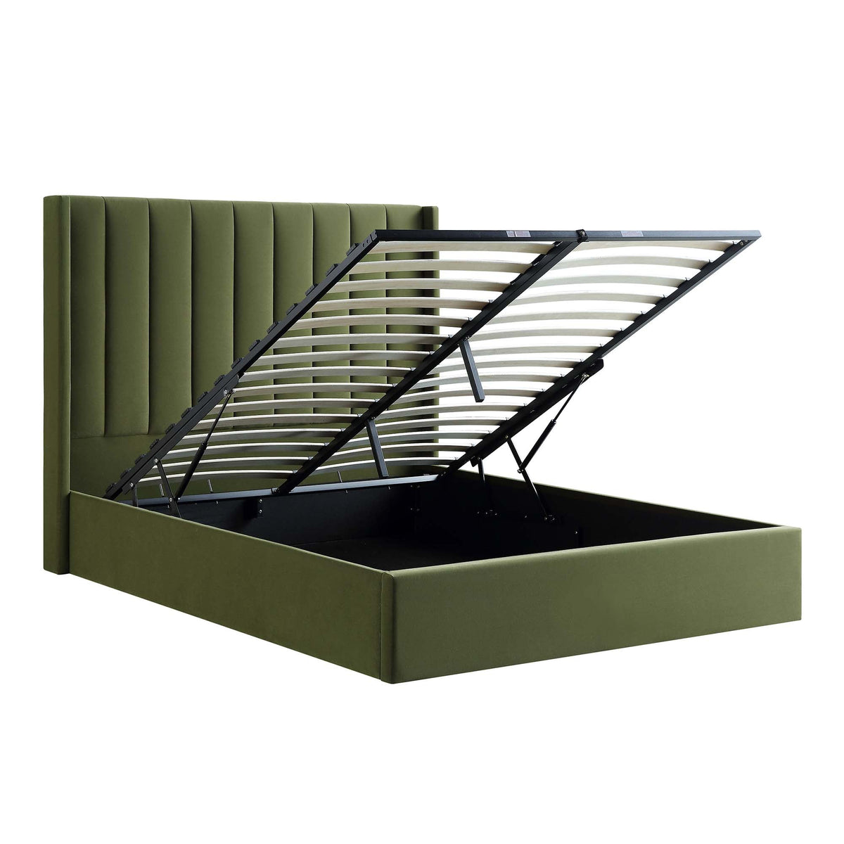 Wilton Ottoman Storage Bed in Moss Green Velvet